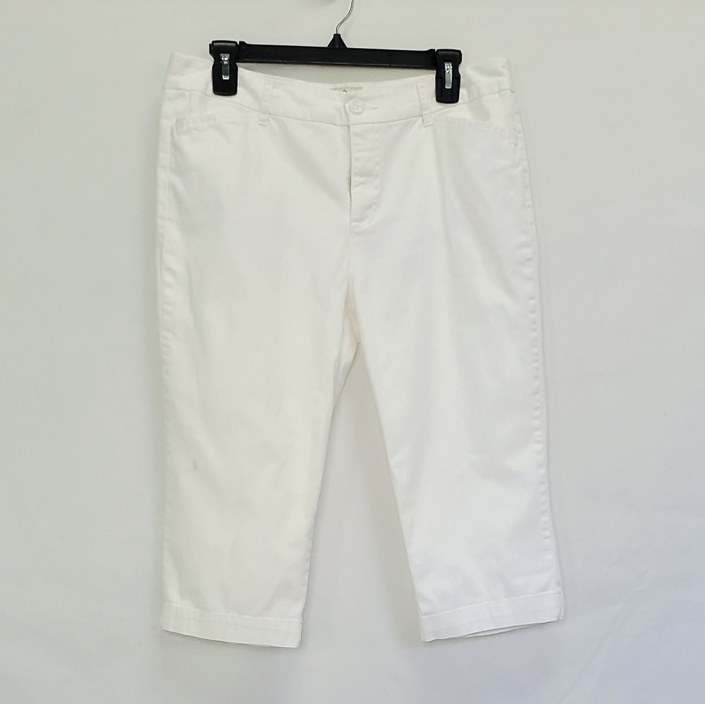 St John's Bay White Cropped Capri Pants